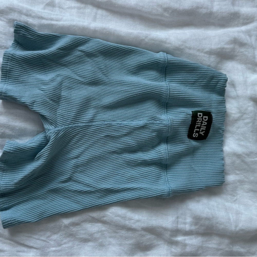 Daily Drills Ribbed Shorts in Soft Blue
